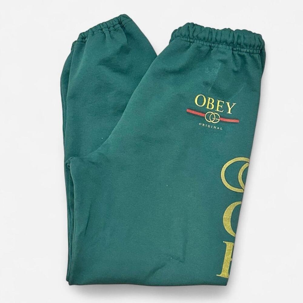 Obey x Gucci spoof VTG Y2K sweatpants joggers men medium streetwear S. Fairey